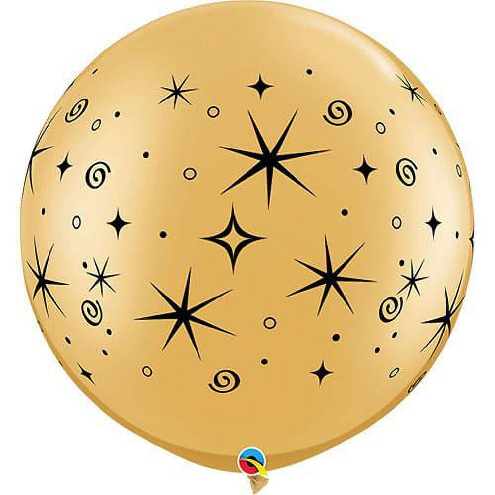 LOONBALLOON Hollywood Balloons, 30 SPARKLES & SWIRLS WRAP - GOLD