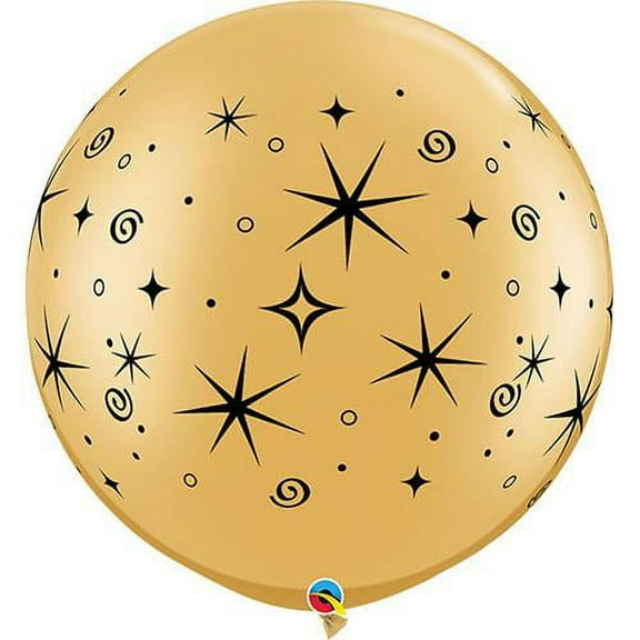 LOONBALLOON Hollywood Balloons, 30 SPARKLES & SWIRLS WRAP - GOLD