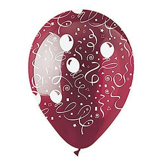 LOONBALLOON Misc-prints-patterns, 12″ ALL-ROUND STREAMERS BURGUNDY