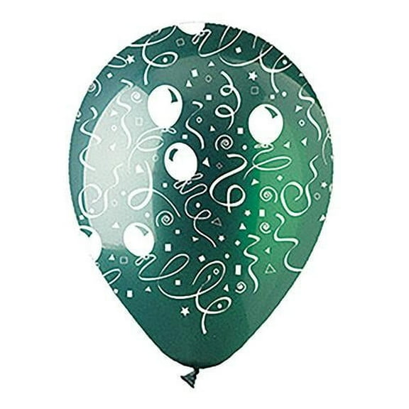 LOONBALLOON Misc-prints-patterns, 12″ ALL-ROUND STREAMERS CRYSTAL GREEN