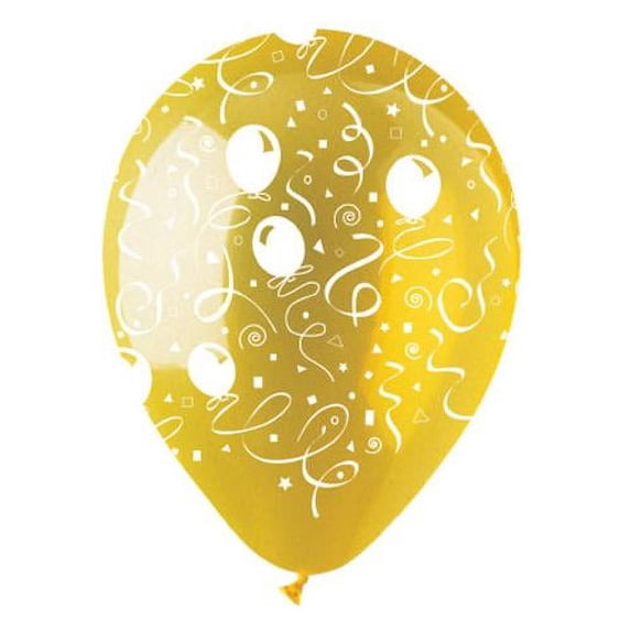 LOONBALLOON Misc-prints-patterns, 12″ ALL-ROUND STREAMERS CRYSTAL YELLOW