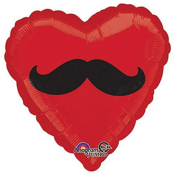 LOONBALLOON Mustache Ballons, 28″ MUSTACHE HEART