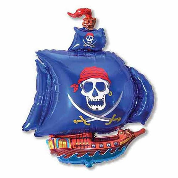 LOONBALLOON Pirates Balloons, 41 PIRATE SHIP - BLUE