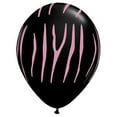 thumbnail image 1 of LOONBALLOON Safari-Jungle Balloons, 11″ ZEBRA STRIPES (PINK) - ONYX BLACK, 1 of 1