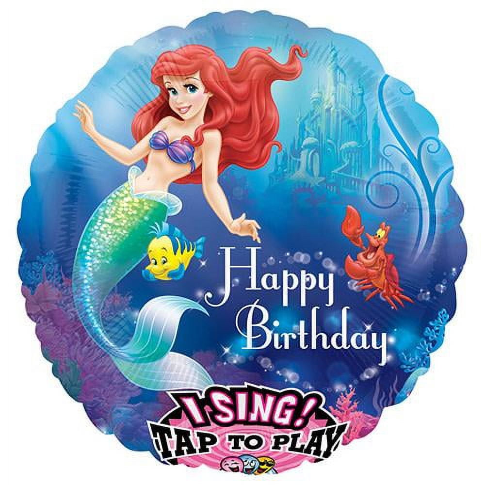 Loonballoon Singing Balloons 28″ Little Mermaid Happy Birthday Sing A