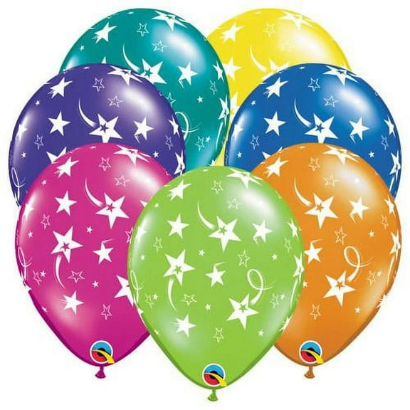LOONBALLOON Stars Balloons, 11 SHOOTING STARS & STARS-A-ROUND - JEWEL ASSORTMENT