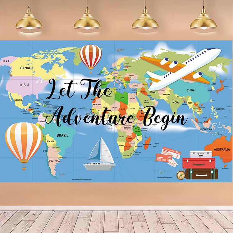 LOONELO Adventure Awaits Veranda-Banner | 180x29 Cm | Reisedeko Für Tür, Garten & Party