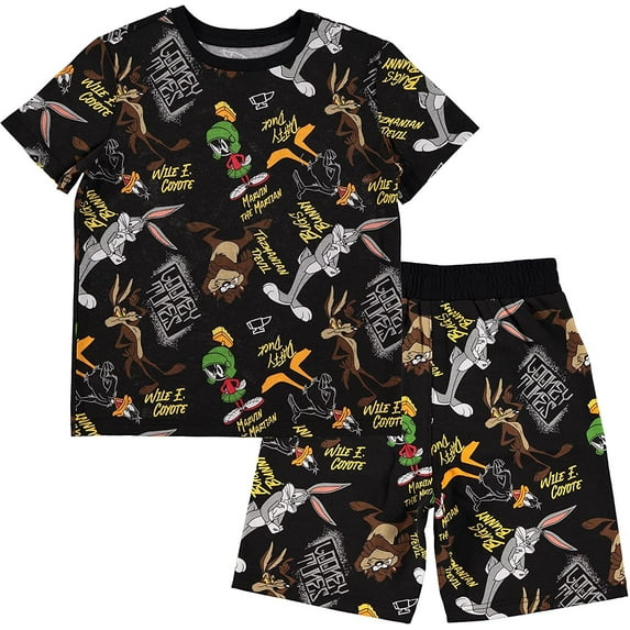 LOONEY TUNES Boys Shorts and T-Shirt Clothing Set - Fun and Colorful 2-Piece Outfit Set - Boys Sizes 4-16