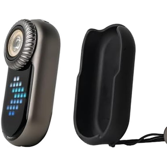 LOOP GEAR LOOPDOT EDC Flashlight with Protective DotCase | Rechargeable RGB Pixel Display Flashlight with Mini Games, 400 Lumen, USB-C, Adjustable Brightness - Cool Tech Gift for Men & Women (Grey)