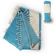 LOOP LINEN Cotton Beach Towel, Handmade Super Gift. Multipurpose Towels for Beach, Pool, Yoga, Bath or Picnic. Large Towel