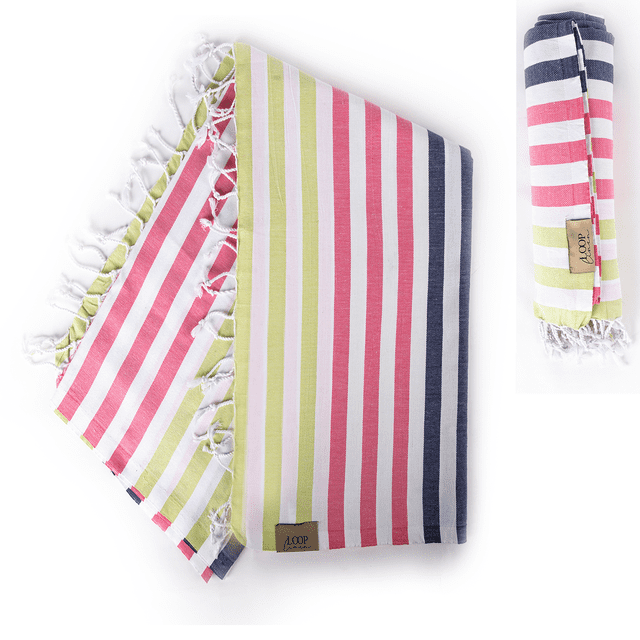 LOOP LINEN Turkish Cotton Beach Towel SET , Handmade Super Gift ...