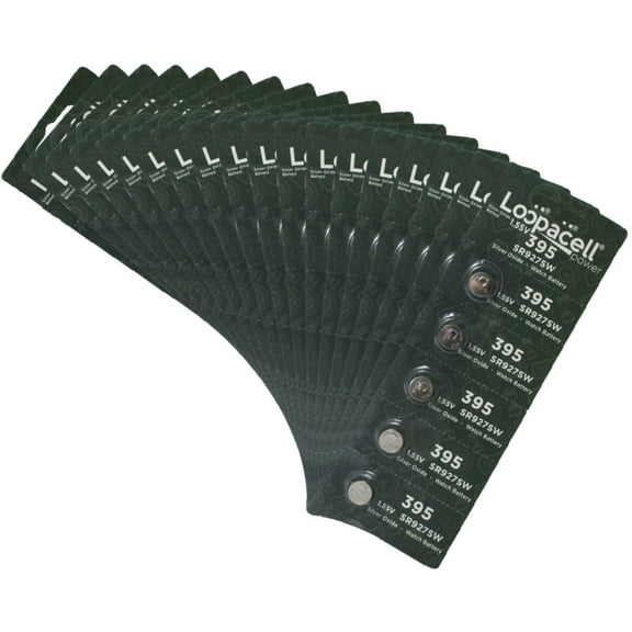 LOOPACELL 100 Pack 395 Watch Electronics Batteries 1.55 Volt Silver Oxide Coin Button Wholesale Pack