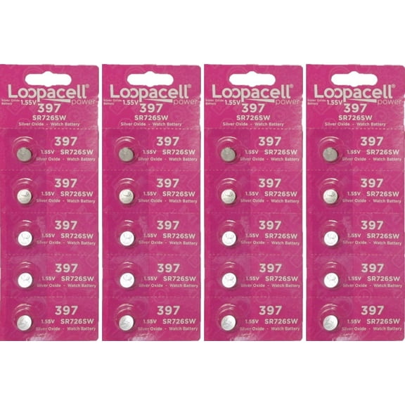 LOOPACELL 20 PC 397 396 Silver Oxide 1.55V Coin Cell Batteries