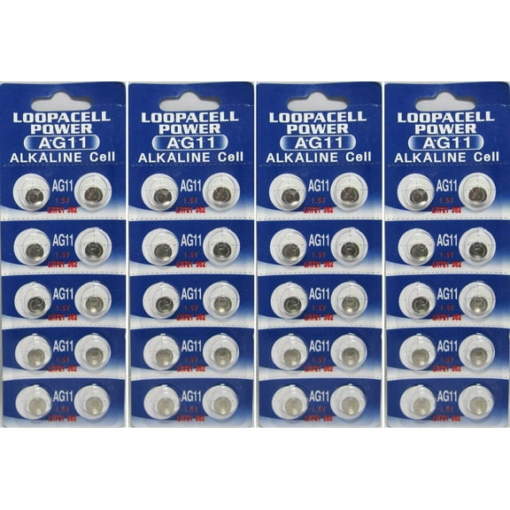 LOOPACELL 40 Pack AG11 1.5V Alkaline Button Cell Batteries (compatible with 362 SR721SW LR721 V362 D362 SP362)