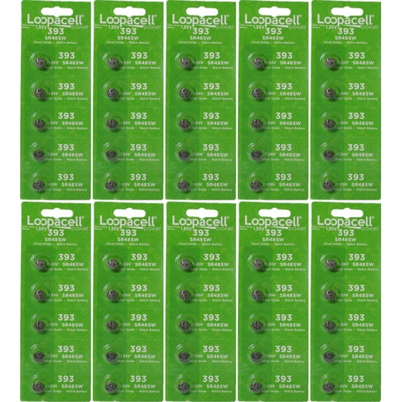 LOOPACELL 50 Genuine Fresh 393 SR754W Silver 1.55v Batteries