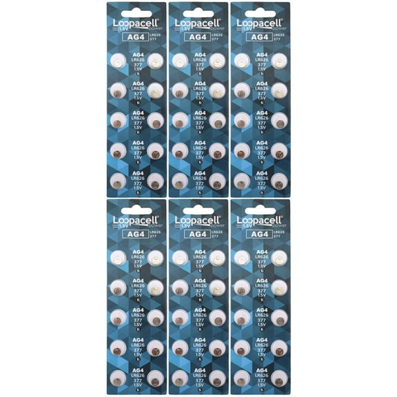 LOOPACELL 60 X AG4 LR626 377 SR626SW Alkaline Cell Coin batteries