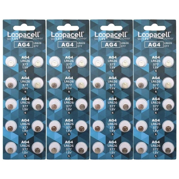 LOOPACELL AG4 LR626 377 376 SR626 LR66 606 SR66 177G4 1.5V Alkaline Batteries x 40