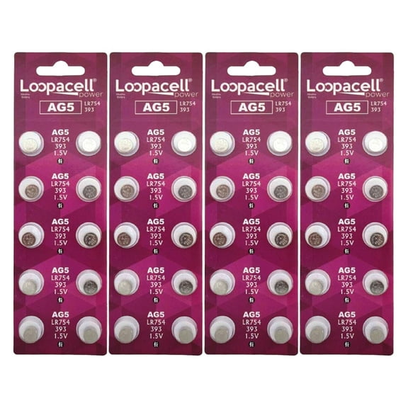 LOOPACELL AG5 393 LR754 Alkaline Button Cell Batteries x 40