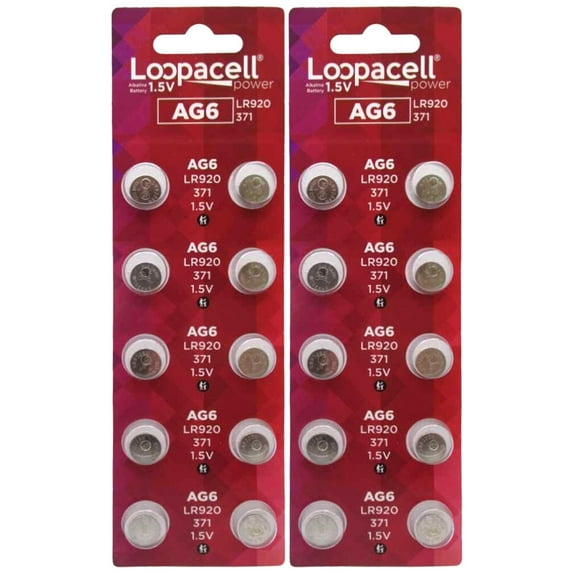 LOOPACELL AG6 LR920 371 370 D371 D370 LR920 LR921 LR69 Alkaline Button Cell Battery X 20