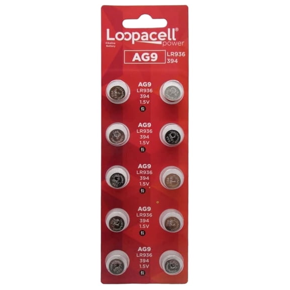 LOOPACELL AG9 1.5V Alkaline Button Cell Batteries (Pack of 10)