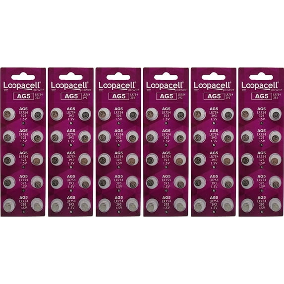 LOOPACELL Alkaline AG5/393/193/L754/LR48 60 Batteries