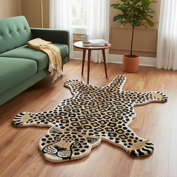 LOOPCUT Tiger Animal Tufted Multicolor Animal Print Area Rugs, 2' x 3', Stain Resistant