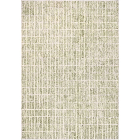 LOOPCUT Tufted Green Geometric Area Rugs, 3' x 5'