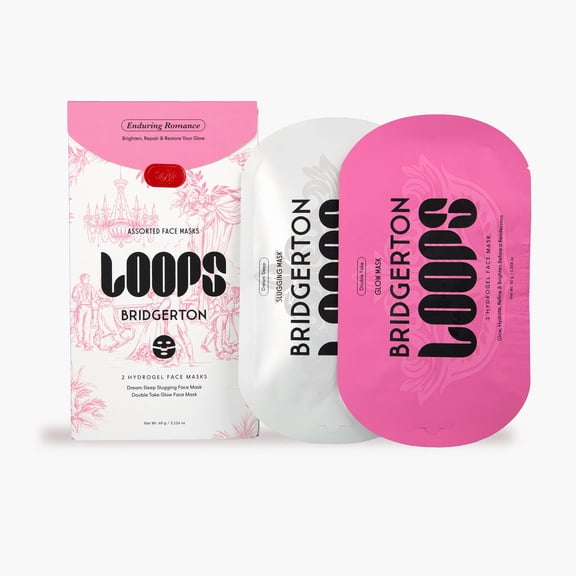 LOOPS x Bridgerton Enduring Romance Hydrogel Mask Set | Glow + Overnight Slugging Face Mask Duo