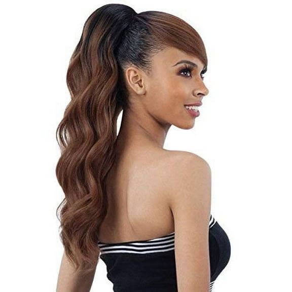LOOSE DEEP SWOOP SIDE BANG (1B Off Black) - Freetress Equal Synthetic Drawstring Bang & Ponytail