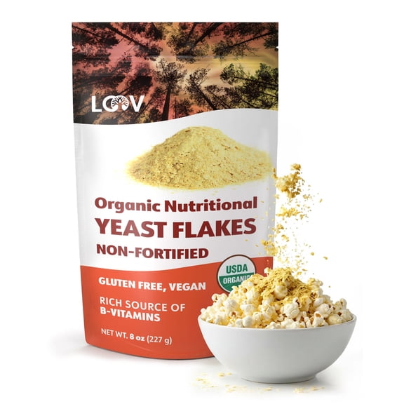 LOOV Organic Non-Fortified Nutritional Yeast Flakes - 8 Ounces