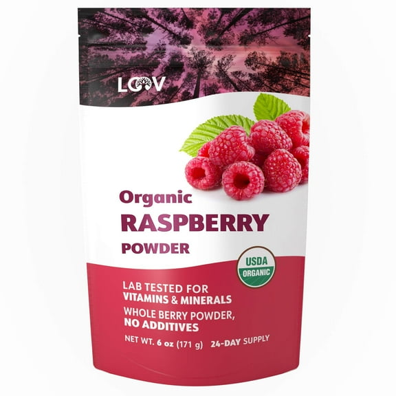 LOOV Organic Raspberry Powder - 24-Day Supply - No Added Sugar