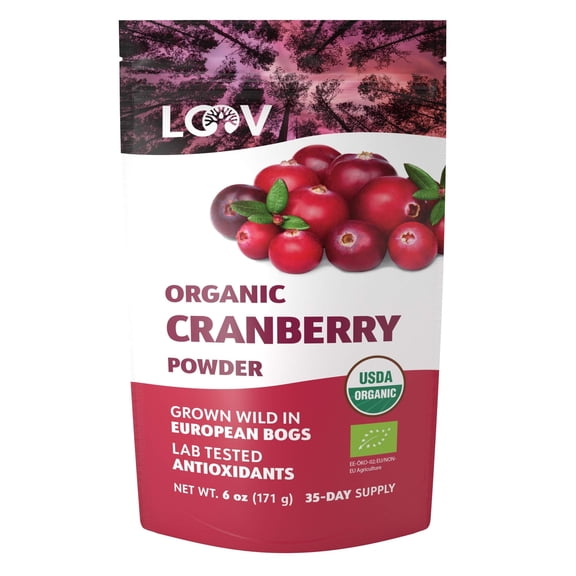 LOOV Organic Wild Cranberry Powder - 35-Day Supply - No Added Sugar