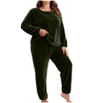 thumbnail image 1 of LOPECY-Sta Lounge Set for Plus Women 2 Piece Pajama Sweatsuit Crew Neck Sweatshirt and Sweatpant Fuzzy Lounge Home Wear Set, 1 of 5