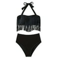 thumbnail image 1 of LOPECY-Sta Swimwear for Women Two Piece Swimsuit Fringe Halter Top and Swim Bottom Tassel Bathing Suits Beachwear, 1 of 7