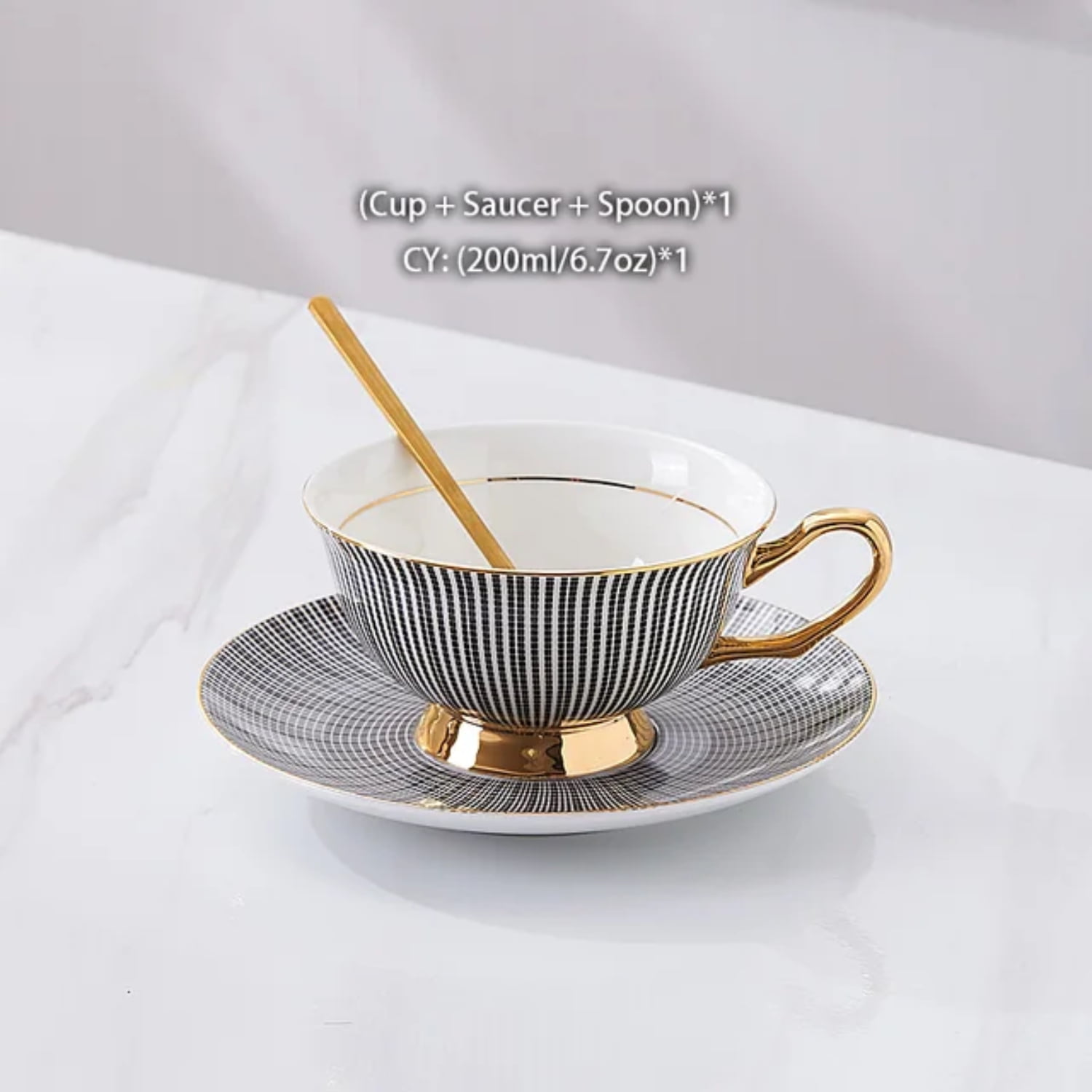 LOPNGLG Elegant British Gold Porcelain Tea Set with Bone China Tea Cup ...
