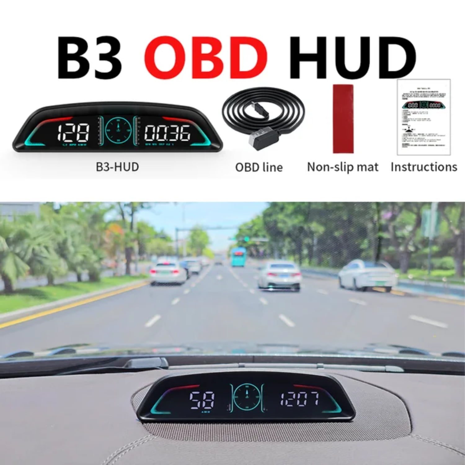 LOPNGLNG Enhanced Ultimate High Definition GPS Speedometer OBD B3 Smart