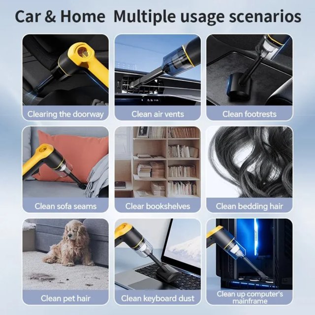 LOPNGLS Compact Portable DualPurpose Wireless Handheld Car Vacuum