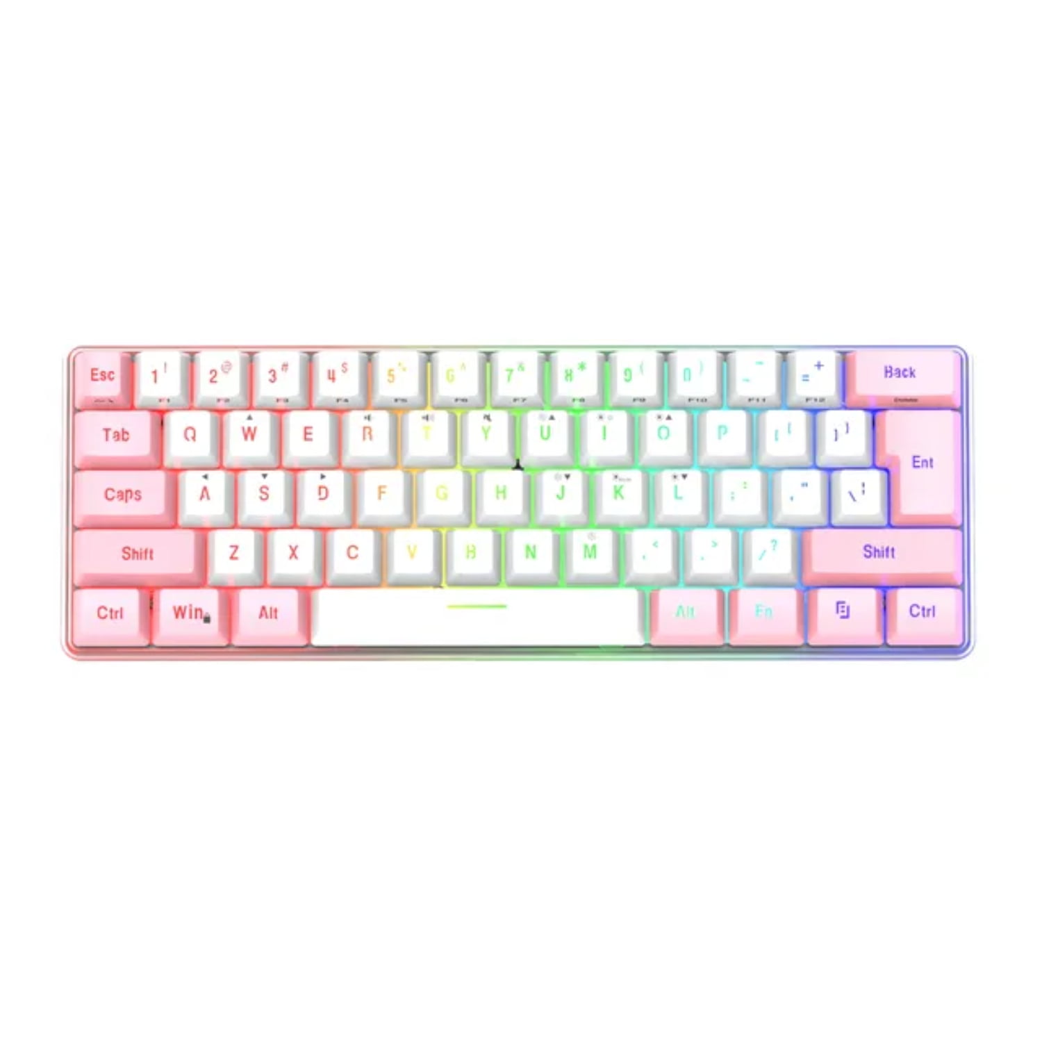 LOPNGLS Multiple Color Combinations 61 Keys USB Wired RGB 60% Computer ...