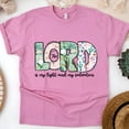 thumbnail image 1 of LORD Floral Shirt | Pastel Christian Faith Graphic Tee, Azalea, Size M, 1 of 6