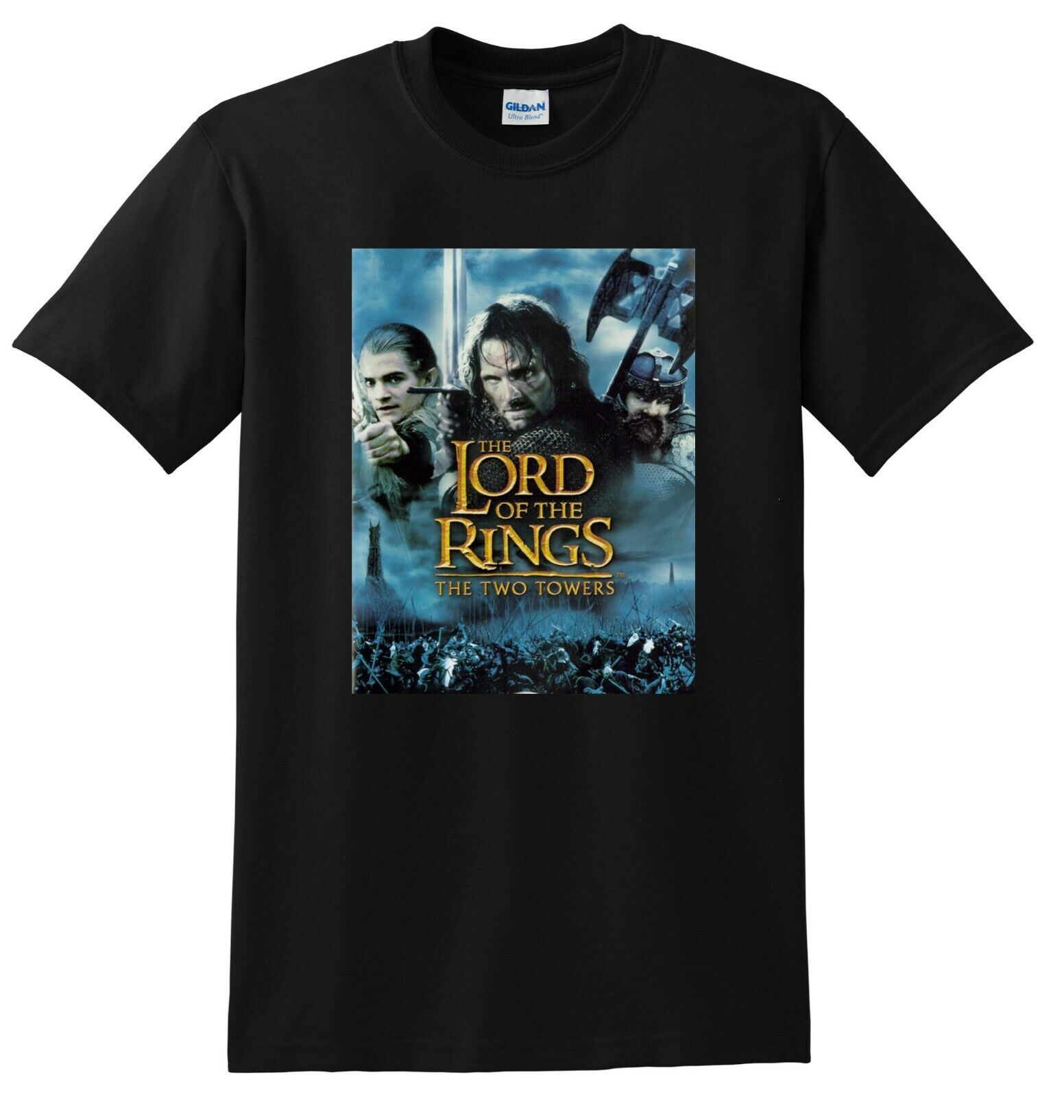 LORD OF THE RINGS T SHIRT two towers 4k bluray dvd cover SMALL MEDIUM