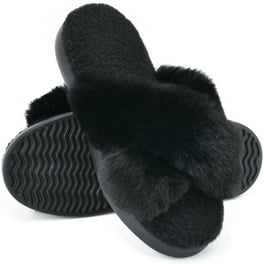 Shop Monogram Open Toe Casual Style Faux Fur Slippers Sandals by  xBLOOMMARKETx