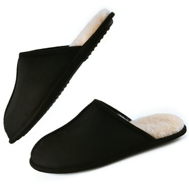 LORDFON Mens House Slip-On Slippers Warm Winter Indoor Slippers for Men with Soft Memory Foam