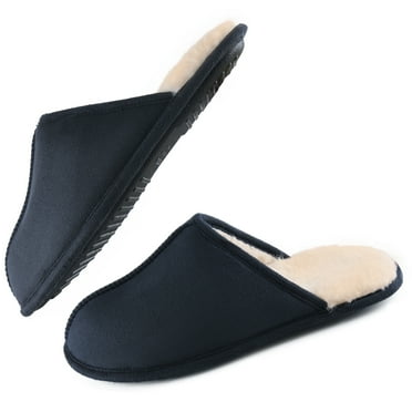 LORDFON Mens House Slip-On Slippers Warm Winter Indoor Slippers for Men with Soft Memory Foam