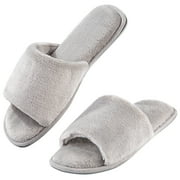 LORDFON Open Toe Womens Slippers Slip-On House Slippers with Memory Foam