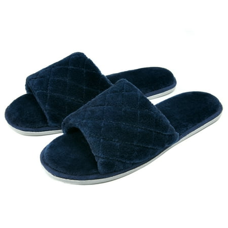 LORDFON Open Toe Womens Slippers Slip-On House Slippers with Memory Foam