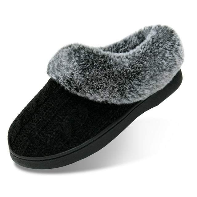 Lordfon Winter Fuzzy Womens Slippers Fluffy House Slippers With Memory 