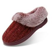 LORDFON Winter Fuzzy Womens Slippers Fluffy House Slippers with Memory Foam