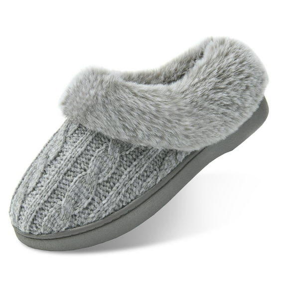 LORDFON Winter Fuzzy Womens Slippers Fluffy House Slippers with Memory Foam