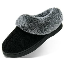 LORDFON Winter Fuzzy Womens Slippers Fluffy House Slippers with Memory Foam