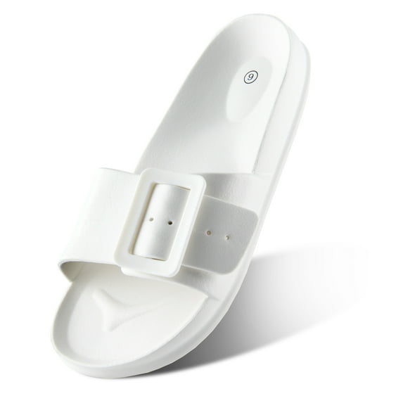 LORDFON Womens Slides Sandals Comfort Beach Sandals Adjustable Buckle Eva Slides Slip on Summer Slippers for Women